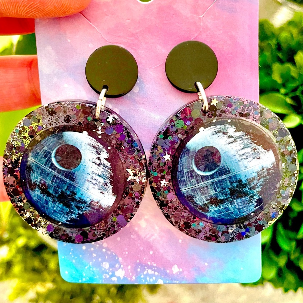 The Death Star Acrylic Earrings